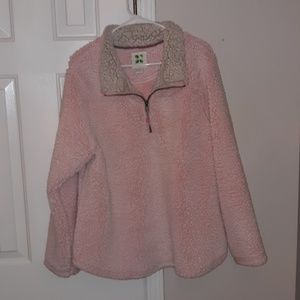 Light Pink Sherpa Pull Over